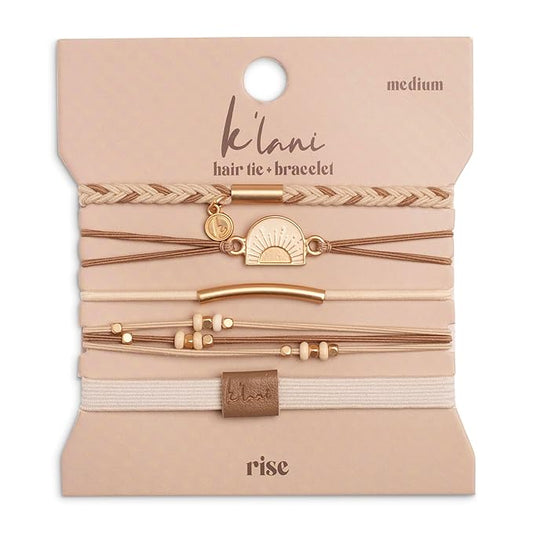 K'lani Hair Tie Bracelets for Women - Elastic Hair Bands That Double as Stylish Jewelry - Rise - Small