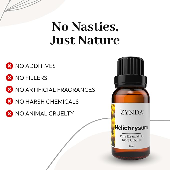 Helichrysum Essential Oil – 100% Pure & Natural Helichrysum Oil, Premium Aromatherapy Grade, Organic Skin & Hair Care, 10ml