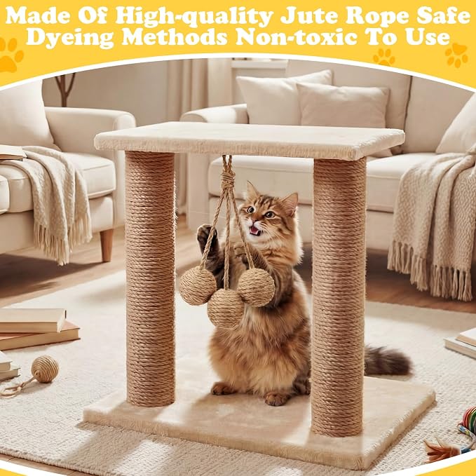 Leitee 20 Pcs Interactive Cat Toys for for Indoor Cats Set, Wooden Cat Wand Toywith Bells Feather Handle Chew Rope Mouse Sisal Balls Kitty Toys for Play Chase Exercise (Brown)