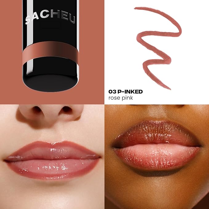 Sacheu Lip Liner STAY-N Peel Off Lip Stain — Long Lasting Waterproof Lip Tint with Hyaluronic Acid & Vitamin E — Transfer Proof Matte Finish, Vegan & Cruelty-Free (Deep Bundle)