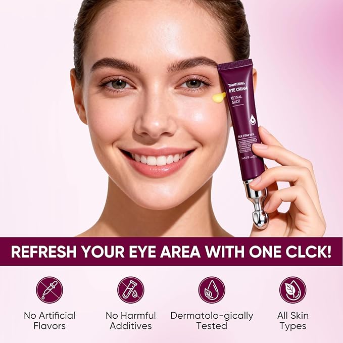 Eye Cream Stick, Retinol Eye Cream for Dark Circles, Vitamin E Hyaluronic Acid for Puffiness Anti Aging, Anti-Wrinkle Firming, Hydrating & Revitalizing Eye Creams for Men & Women