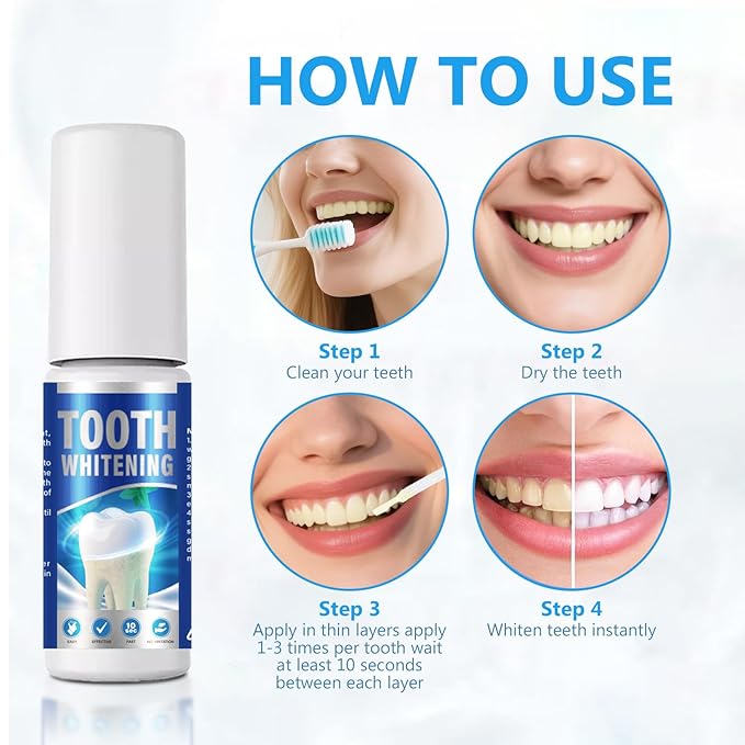 Tooth Paint, Efficient Teeth whitening Paint, Portable and Convenient, Gentle for Sensitive Teeth