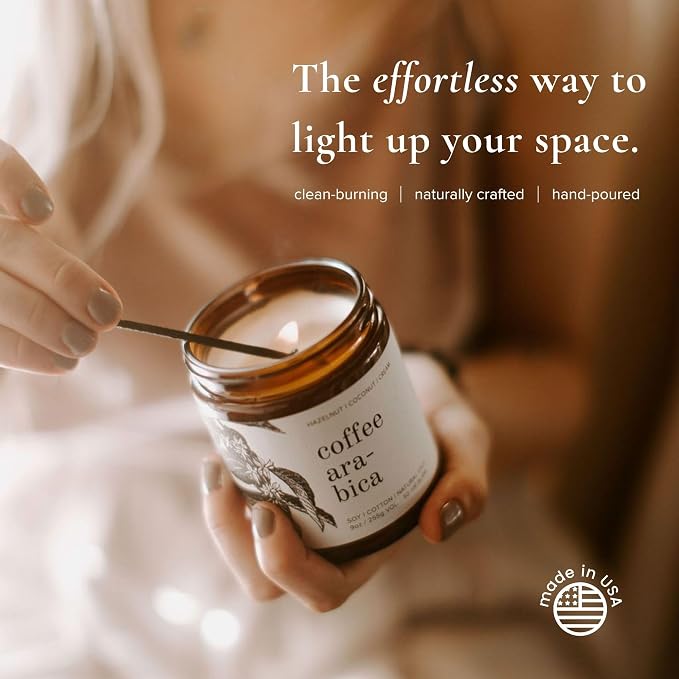 Broken Top - Coffee Arabica | 9 oz. Hazelnut, Coconut & Cream. Pure Soy Wax Candle. 50-Hour Burn Time. Natural Cotton Wick, Vegan, No Parabens, No Phthalates