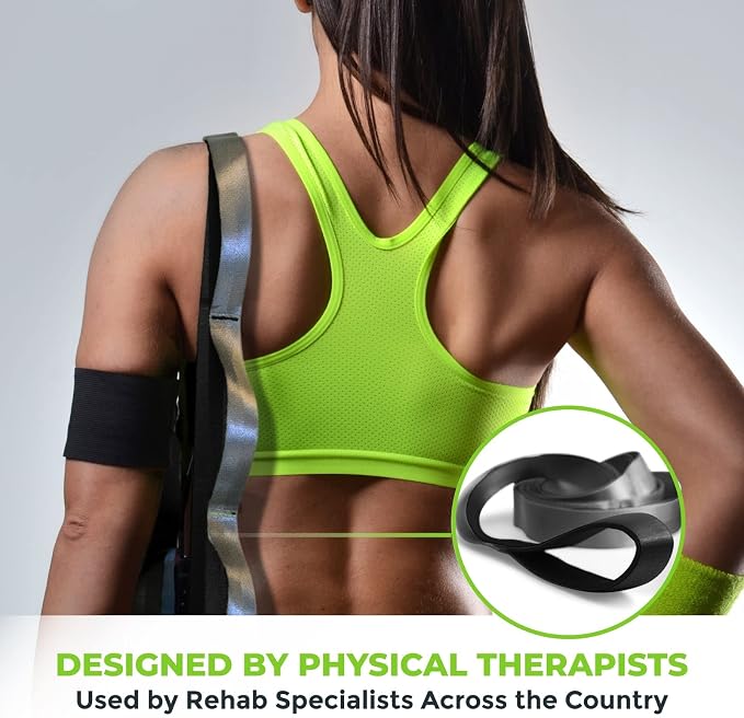 Gradient Fitness Stretching Strap for Physical Therapy, 12 Multi-Loop Stretch Strap 1.5" W x 8' L, Neoprene Handles, Physical Therapy Equipment, Yoga Straps for Stretching, Leg Stretcher.
