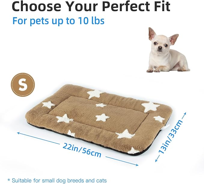 Mora Pets Cat Beds for Indoor Cats Washable Cat Mat Bed Flat Dog Crate Pad | Ultra Soft Cat Bed for Carrier, Puppy Crate Pad for Dog Cages Cozy Sleeping Liner, Small Cat Pillow Cushion Anti Slip 22 x 13