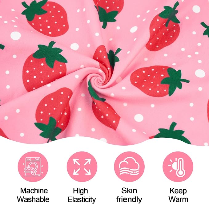 XPUDAC 2 Pack Dog Pajamas for Small Breeds, Soft Warm Dog Pjs Onesie 4-Way Stretch Pet Outfit Lightweight Pet Clothes Boy Girl Duck Strawberry Print, S