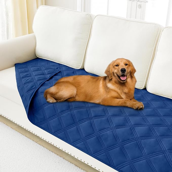 Smiry Waterproof Dog Bed Cover, Reversible Pet Blanket for Sofa Couch | Soft Washable Dog Blanket, Leakproof Couch Cover for Dogs Cats & Furniture Protection, 40x70, Navy/Navy