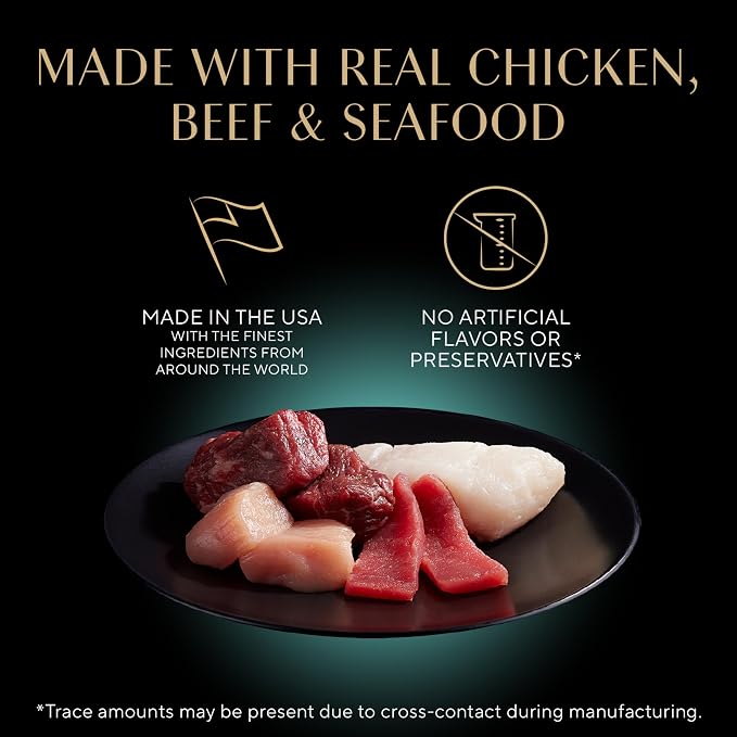 Sheba Perfect Portions Pate Wet Cat Food, Multipack, 2.6 oz, 36 ct | Grain-free, made in USA, Chicken, Beef, Whitefish & Tuna, 72 servings, no by-products, no artificial flavors, twin-pack trays