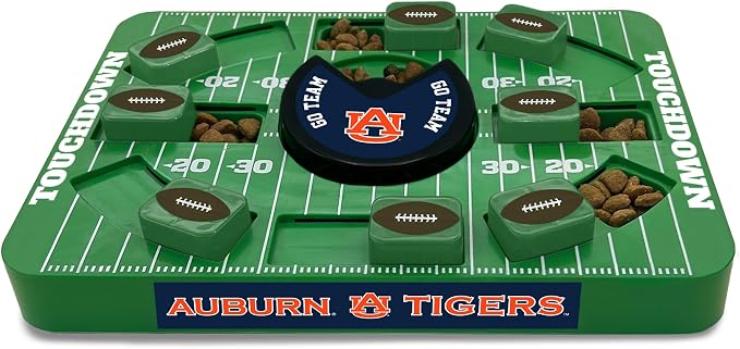 Pets First NCAA Auburn Large Puzzle Toy, New Size, Interactive Dog Treat & Slow Feeding Toy