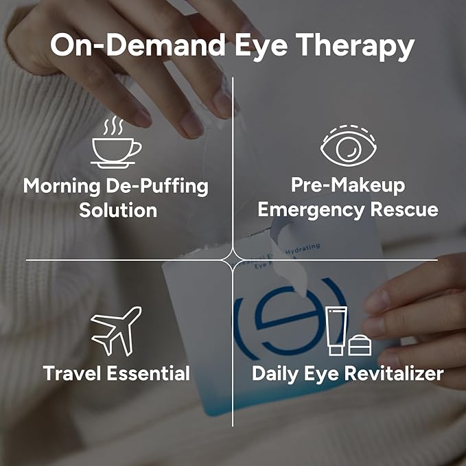 Under Eye Patches for Dark Circles, Fine Lines, Puffy Eyes and Under Eye Bags Restoring Gel With Caffeine & Hyaluronic Acid 360° Coverage Hydrating Eyes Masks 5 pairs