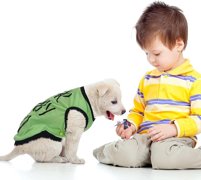 8 Pieces Dog Shirts Pet Printed Clothes with Funny Letters Summer Pet T Shirts Cool Puppy Breathable Dog Outfit Soft Sweatshirt Cats(Classic Pattern,Large)