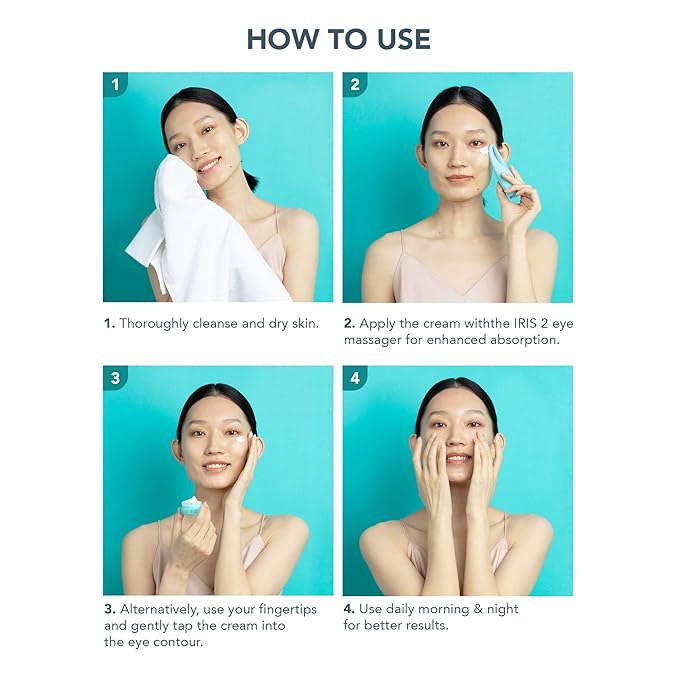 FOREO IRIS C-Concentrated Brightening Eye Cream for Dark Circles and Puffiness - Under Eye Brightener - Hyaluronic Acid - Antioxidant - Vegan - Travel Size - All Skin Types - 0.5 oz