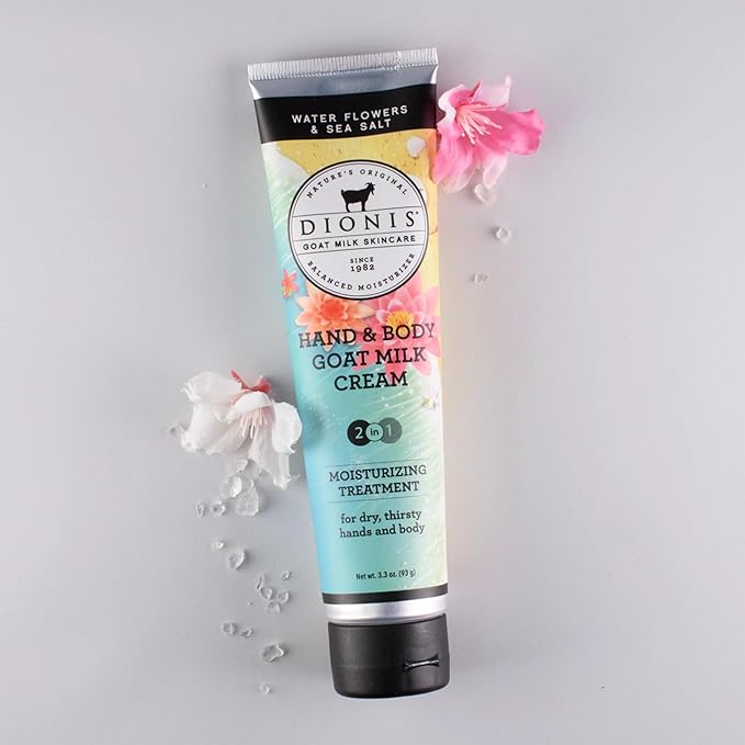 Dionis Goat Milk Hand & Body Cream Water Flowers & Sea Salt 3.3oz (Pack of 1)