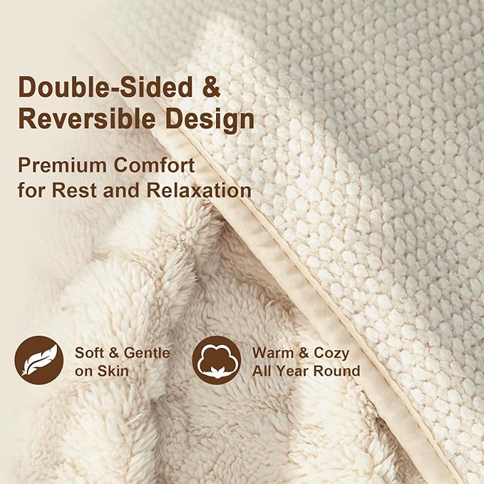 Ameritex Waterproof Dog Blanket Reversible, Leakproof Pet Blanket for Large Dogs, Soft Furniture Sofa Couch Cover Protector Washable, Fleece Cat Throw Bed, Reversible Washable Soft Plush