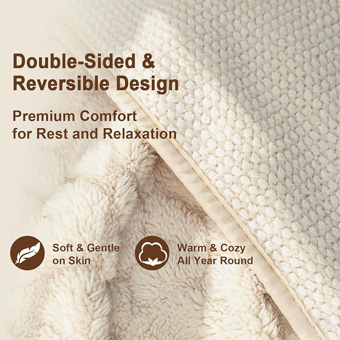 Ameritex Waterproof Dog Blanket Reversible, Leakproof Pet Blanket for Large Dogs, Soft Furniture Sofa Couch Cover Protector Washable, Fleece Cat Throw Bed, Reversible Washable Soft Plush
