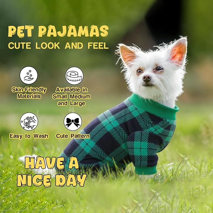 4 Pack Dog Pajamas Soft Lightweight Dog Recovery Suit Onesie Clothes for Small Medium Large Female Pet Boys Girls Dogs Cats
