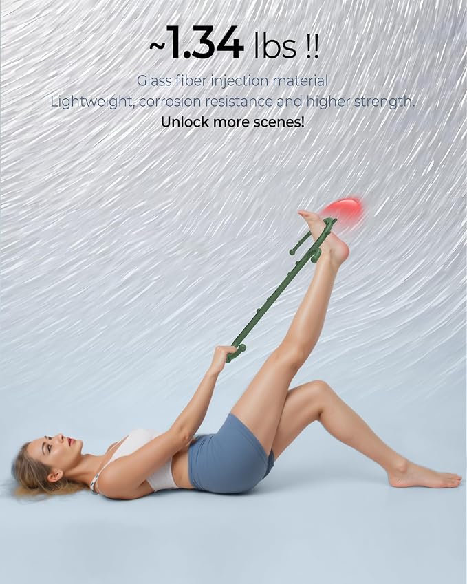 Back and Neck Massager for Pain Relief Deep Tissue, Upgraded Full Body Trigger Point Cane Massage Tools, Therapy Massage Stick Pressure Point Hook, Muscle Knot Remover Tool (Green)