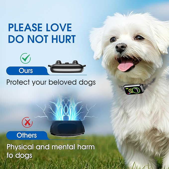 Dog Bark Collar, Smart Bark Collar for Small Dogs 5-15lbs Medium Large Dogs, Effective AI Barking Collar with Adjustable Beep Vibration Modes & 7 Sensitivity, Automatic Anti Barking Device for Dog