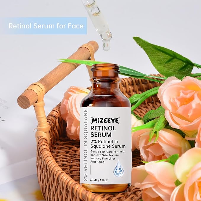 Retinol 2% in Squalane Serum For Face, 30ML Anti Aging Retinol Serum For Fine Lines & Acne, Dry Skin, Moisturizing.