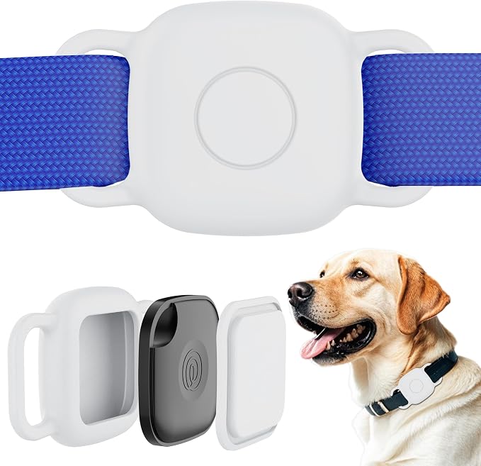DDJ Waterproof Dog Collar Holder for Life360 Tile Mate Tracker, 2-Pack Durable Silicone Cover, Anti Lost for Life 360 Tile Tracker Case for Cat & Pet Collars, Easy Installation, Lightweight, White