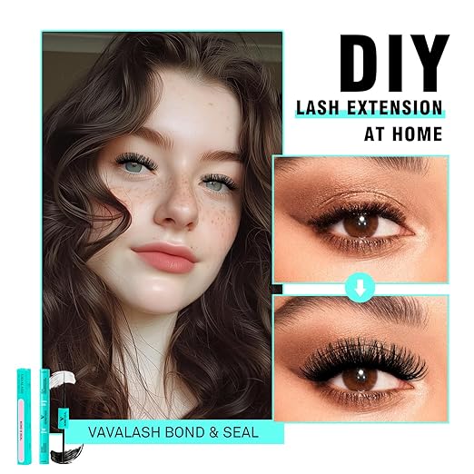 VAVALASH Lash Bond and Seal Waterproof Lash Glue 2 in 1 Long Lasting Lash Clusters Bond for Eyelash Extensions Strong Hold Waterproof Adhesive and Sealant DIY Lash Extension Glue