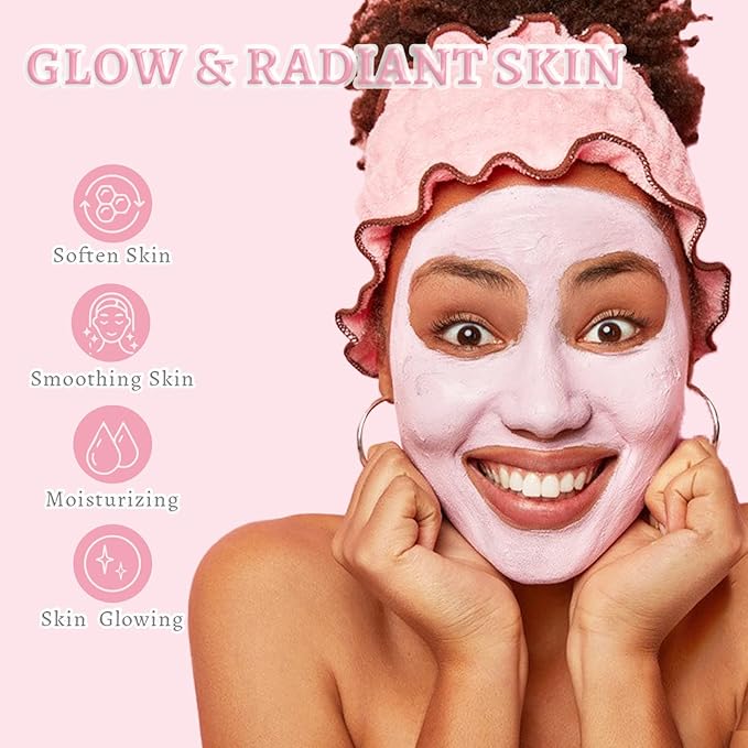 ANAI RUI Rose Facial Mask, Deep Cleansing, Clay Mask with Kaolin Pink Clay, Gifts for Women, Niacinamide, Collagen, Hyaluronic Acid for Moisturizing & Smooth Skin, Pores Minimizers, 4.23 Oz
