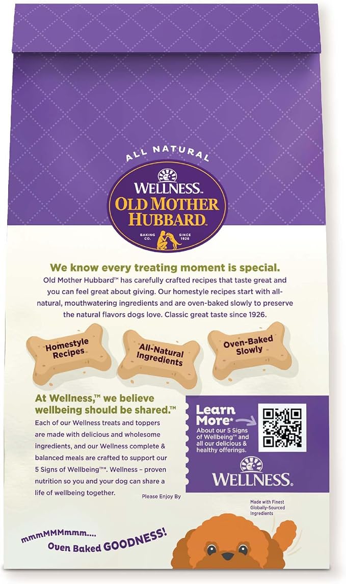 Wellness Old Mother Hubbard Classic Grain Free Pick of the Patch Dog Biscuits, Natural Training Treats, Pumpkin and Carrot Flavor, Mini Size. 16 oz Bag