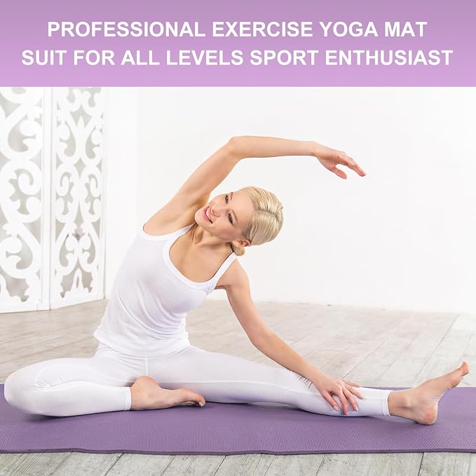3 mm Thin Yoga Mats Bulk, Lightweight PVC Exercise Mats Non Slip Workout Fitness Pads for Yoga Pilates Stretching Classes Gym Home Studio, Easy to Clean