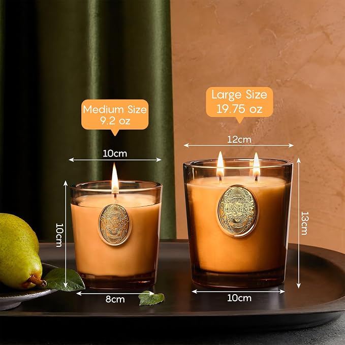 M&SENSE Large Two-Wick Soy Candle | Espresso Hot Fudge & Brown| 19.8 oz, 120H Burn Time | Luxury Scented Candle for Relaxation, Gifting, Home Décor | Ideal for Bedroom, Office, Party Ambiance