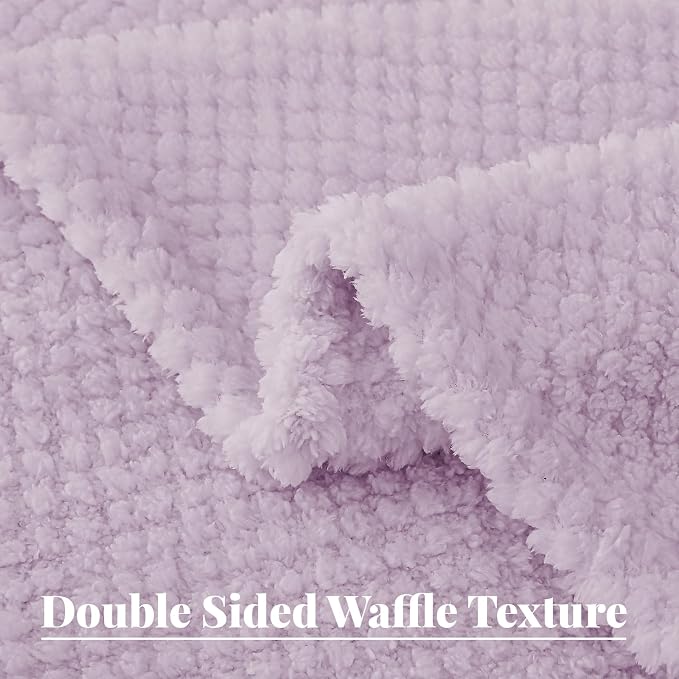 Whale Flotilla Soft Fleece Queen Size Bed Blanket, Lilac | 90x90 Inch, Suitable for Bed, Fluffy Fuzzy Jacquard Blankets for All Season, Lightweight and Cozy