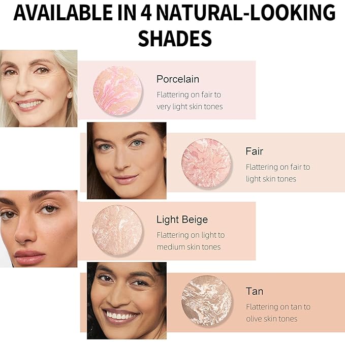 Baked Luminous Pressed Powder–Glow-Infused Foundation,Highlighter & Setting Powder in One–Color-Correcting,Oil-Control,Long-Lasting Coverage for All Skin Tones 02