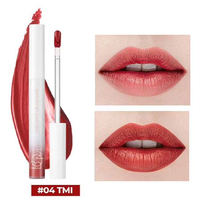 bom OMG Matte Lip Lacquer #TMI Waterproof Long Wearing Rose Pink Liquid Lipstick, Matte Finish, Full Coverage 0.14 oz