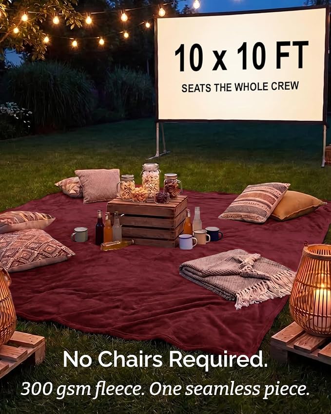 Ultra Soft Fleece Blanket Oversized King Size - Flannel Fleece Luxury Blanket - Lightweight for Couch Bed Chair - Thick, Warm and Breathable - All Season Cozy, Burgundy