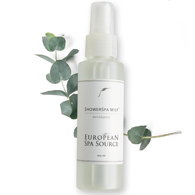 European Spa Source Eucalyptus ShowerSpa Mist Spray for Aromatherapy, At Home Spa Experience, Sinus Congestion Relief, and Tension Relief, 4 fl oz.