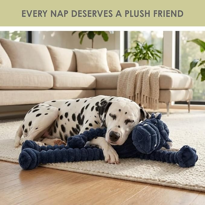NANDOG My BFF Tank The Hippo Dog Toy XL, Large Soft Squeaky Toys