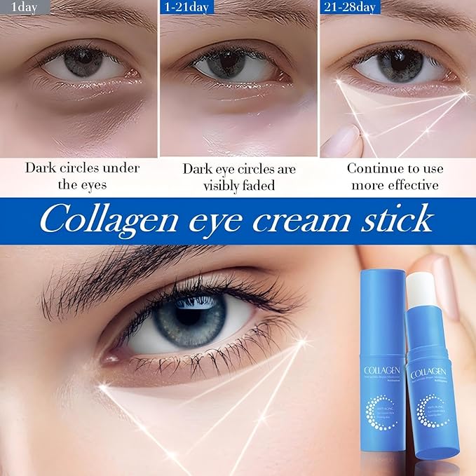 Retinol Eye Stick - Eye Cream for Dark Circles and Puffiness with Caffeine, Collagen & Hyaluronic Acid, Retinol Eye Cream Anti Aging, Reduces Fine Lines, Wrinkles & Under Eye Bags (1pcs)
