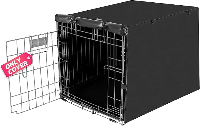 Seiyierr Dog Crate Cover, 36 Inch Dogs Kennel Covers for Medium and Large Puppy, Lightweight 600D Polyester Fabric,Machine Wash & Dry, Black