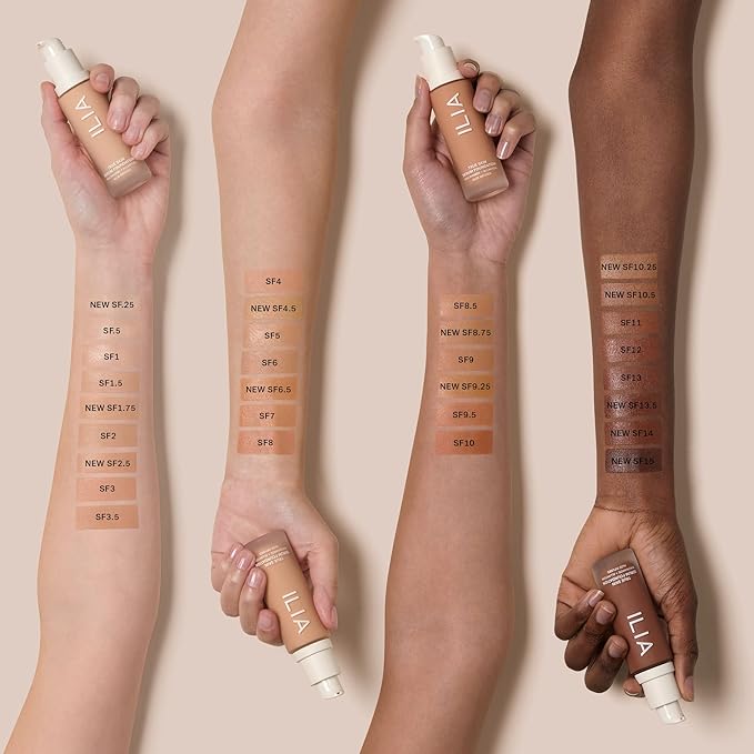 ILIA - True Skin Serum Foundation | Non-comedogenic, Cruelty-Free, Vegan, Weightless Feel, Buildable Coverage, Safe For Sensitive Skin (Bimini SF14)