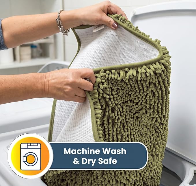 Muddy Mat® | Super Water Absorbent Door Mat Indoor, Microfiber Quick Dry Chenille Entryway Rug, Slip Resistant Front Door Mat, Indoor Mats for Entryway, Machine Washable Pet Rug, Sage 2ft x 4ft