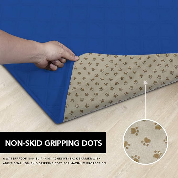 Easy-Going Waterproof Dog Bed Cover, Non-Slip Pet Blanket, 120x82in | Classic Blue, Leakproof Couch Cover, Machine Washable Furniture Mattress Protector, Soft Sofa Mat For Dogs, Pet Friendly