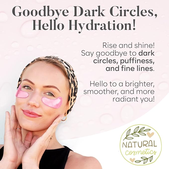 BLOOMORA Rose Under Eye Patches (30 Pairs) - Under Eye Mask for Appearance of Dark Circles - For Puffy Eyes Smoothing - Skincare Mask