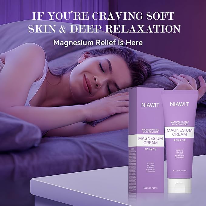 Magnesium Body Cream – Night Cream for Relaxation & Restful Body Comfort with Magnesium, Aloe, Shea Butter & Botanical Extracts | Non-Greasy, Fast-Absorbing, Gentle Texture