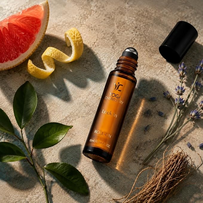 Lock in Essential Oil Roll-On 10 ml / 0.34 fl oz Pre-Diluted Pulse Point Aromatherapy Blend for Focus and Precision Citrus Green Grounded