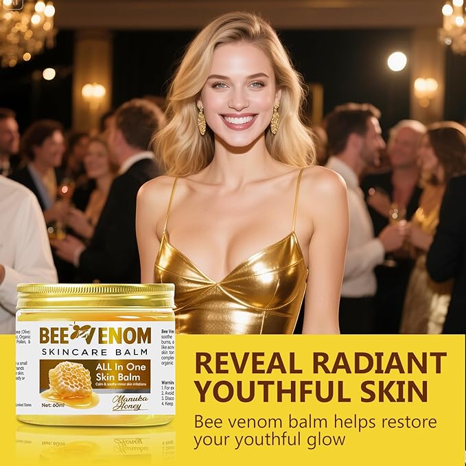 Bee Venom Skin Treatment Cream, Effective Skin Care, Bee Venom Cream with Natural Formula, Quickly Absorbing Moisturizer Suitable for All Skin Types, 2.1 fl oz