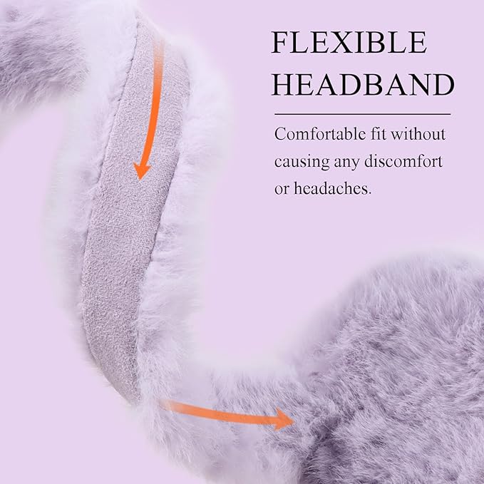 Zsedrut Winter Women Earmuff Foldable Ear Warmer Fluffy Ear Cover Warm Outdoor