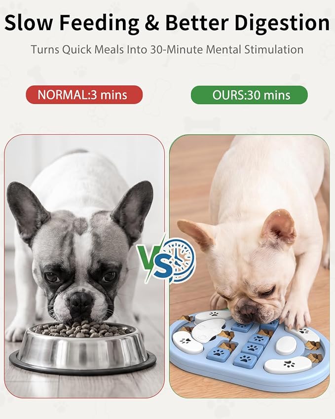Dog Puzzle Toy, Interactive Enrichment Treat Food Puzzles, Gray | Mental & Brain Stimulation, Slow Feeder, For Smart Puppy Small Medium Large Dogs Cats