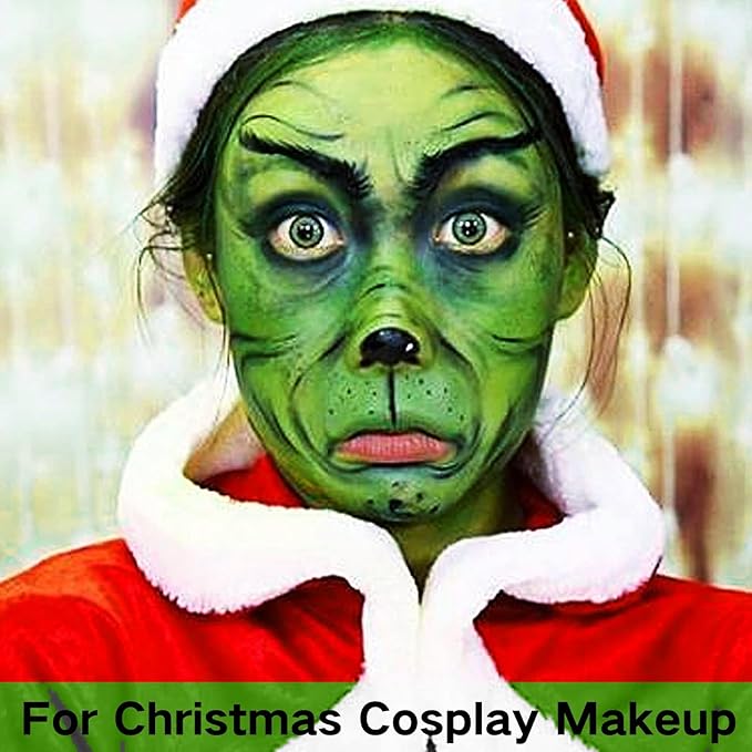 MEICOLY Lime Green Face Body Paint Stick,Christmas Stocking Stuffers,Elphaba Green Face Paint,Body Paint for Halloween SFX Cosplay Witch Makeup,Hunting Camo Paint,St Patricks Day Accessories