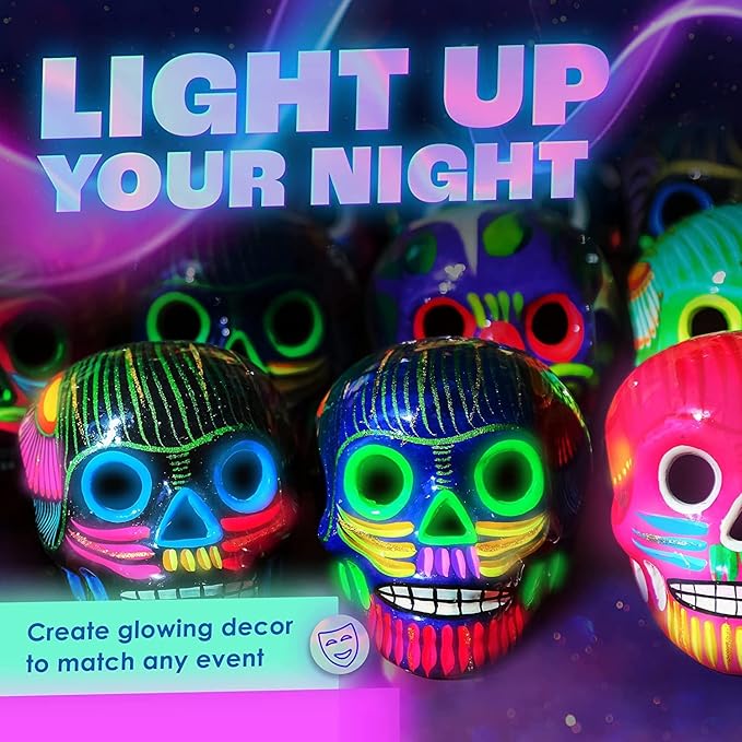 neon nights Glow in The Dark | Luminescent | Phosphorescent | Self-Luminous Paint - Set of 8