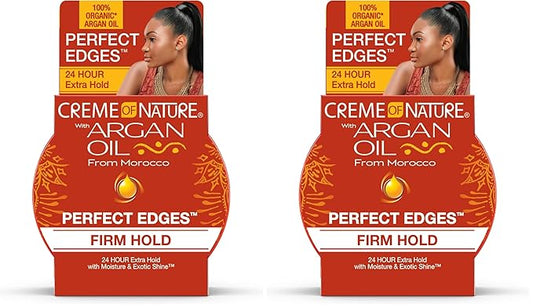 Creme of Nature with Argan Oil from Morocco Perfect Edges, 24 Hour Extra Hold with Moisture & Exotic Shine, 2.25 Ounce (Pack of 2)