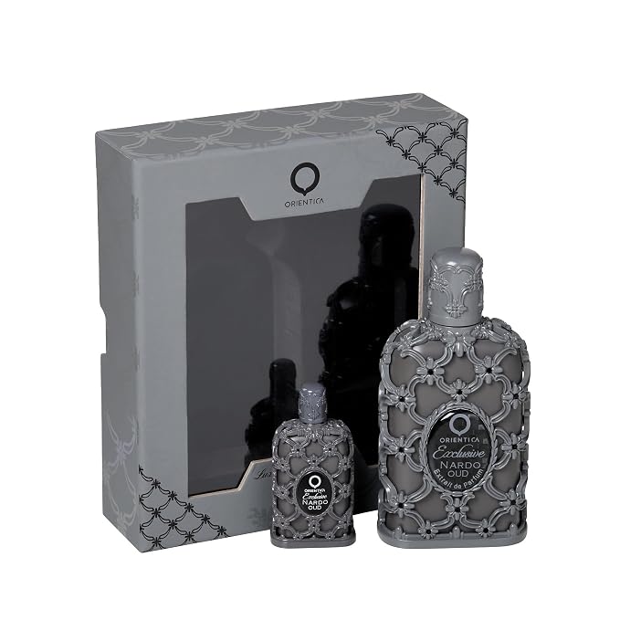 Orientica Nardo Oud 2-Pc Gift Set Extrait de Parfum for Men & Women Fruity, Leather, Amber, Rose, Pineapple, Vetiver, Blackcurrant, Dry Woods - Arabic Perfume 1.0 Fl Oz / 30ml + 0.25 Fl Oz / 7.5ml